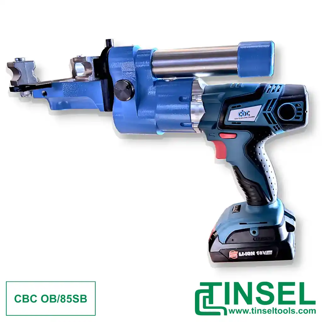 Portable hydraulic battery-based pipe bender CBC OB85SB side view