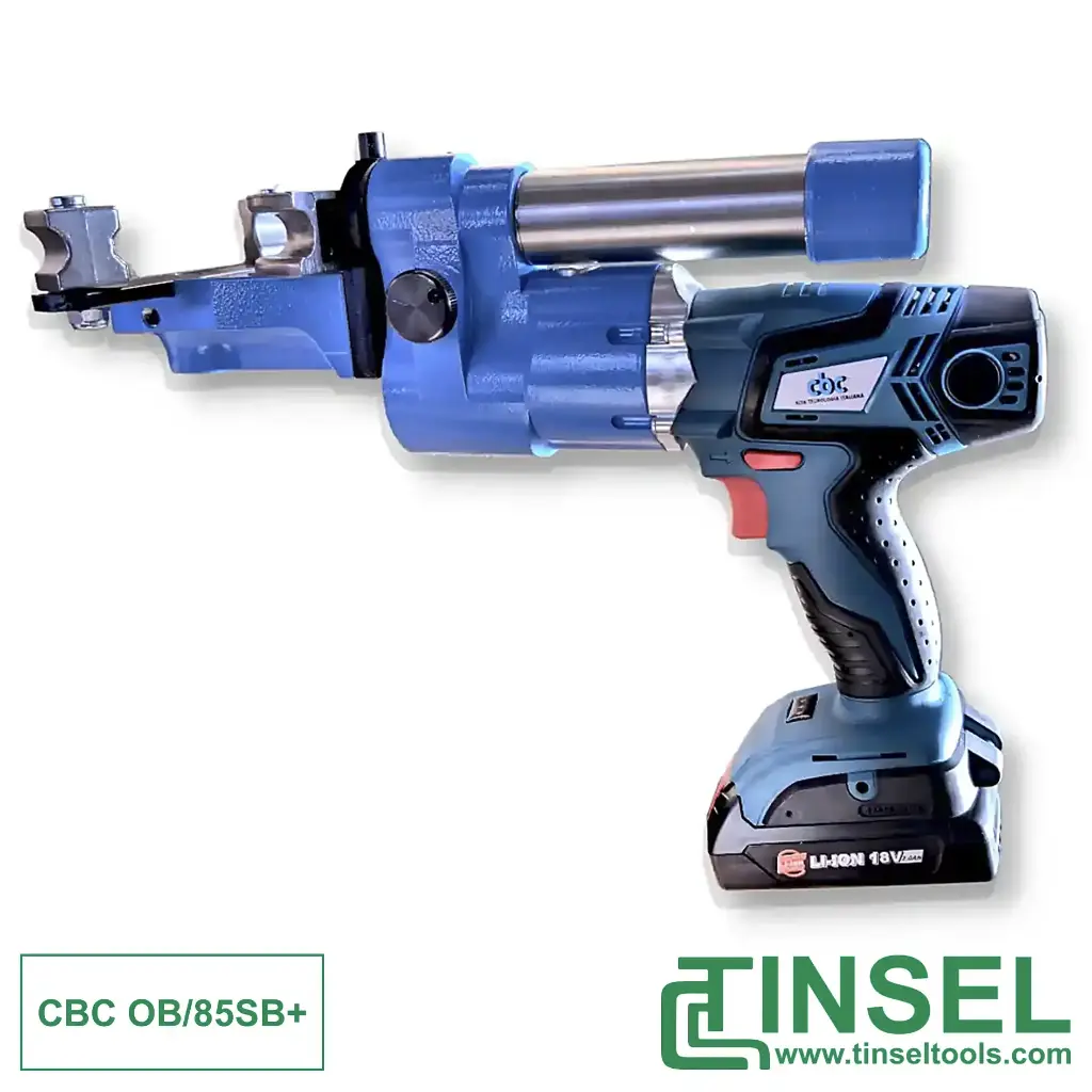 Portable hydraulic battery-based pipe bender CBC OB85SB+ side view