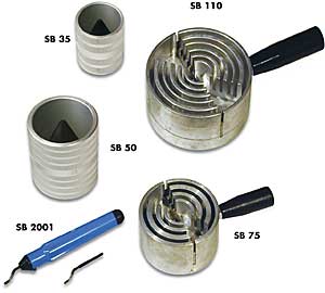 Deburring tools CBC SB 2001, SB 35, SB 50, SB 75 and SB 110 for pipes